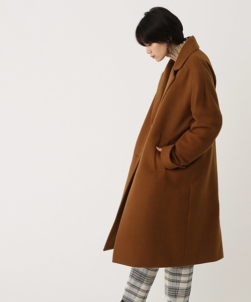 AZUL by moussy(アズールバイマウジー)の「OVER LOOSE CHESTER COAT/オーバールーズチェスターコート(チェスターコート・レディース・ブラック/ブラウン/グリーン系その他・SMALL/MEDIUM)」の20枚目の写真