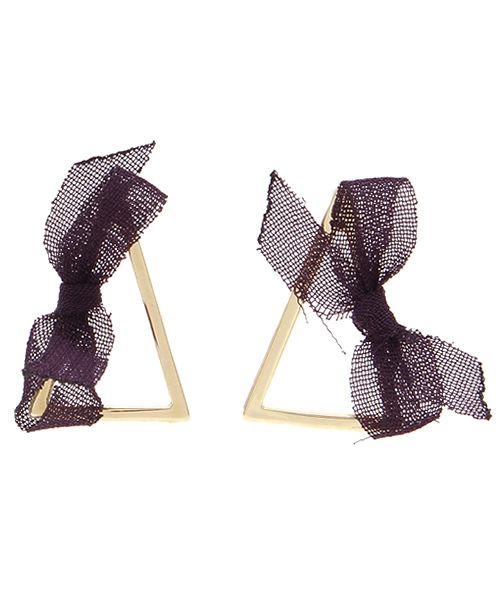 mystic(ミスティック)の「リボントライアングルピア(ピアス(両耳用)・レディース・パープル/イエロー/グリーン・フリ-)」の2枚目の写真