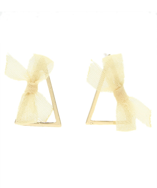 mystic(ミスティック)の「リボントライアングルピア(ピアス(両耳用)・レディース・パープル/イエロー/グリーン・フリ-)」の3枚目の写真