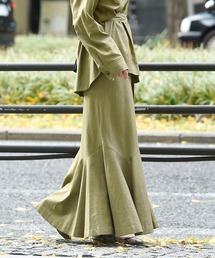 DouDou | セットアップリネンストレッチフレアスカート(スカート)