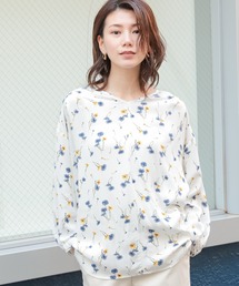 LEPSIM | ハナガラVネックタックブラウス　865118(シャツ/ブラウス)