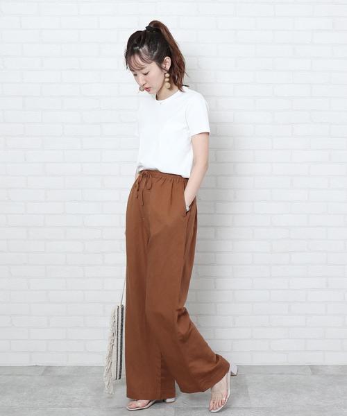 coen（コーエン）の「【セットアップ対応・WEB限定サイズ:XL】リネンレーヨンイージーパンツ#（ワイドパンツ）（その他パンツ・レディース・ブラック/ブラウン/グリーン・LARGE/MEDIUM/SMALL/X-LARGE）」の12枚目の写真