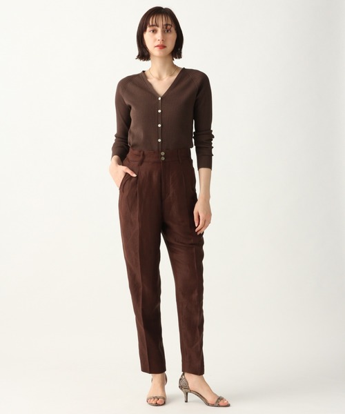 A part by（アパートバイ）の「14GCoAceリブVネックカーディガン 910306（カーディガン/ボレロ・レディース・ホワイト/ブラック/ブラウン/イエロー/グリーン・FREE）」の10枚目の写真