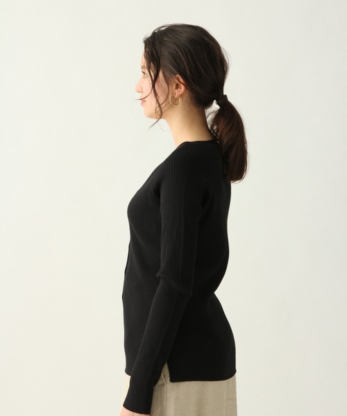 A part by（アパートバイ）の「14GCoAceリブVネックカーディガン 910306（カーディガン/ボレロ・レディース・ホワイト/ブラック/ブラウン/イエロー/グリーン・FREE）」の13枚目の写真