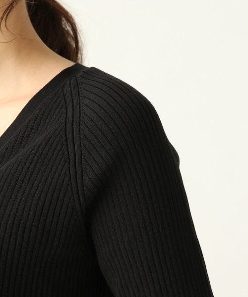 A part by（アパートバイ）の「14GCoAceリブVネックカーディガン 910306（カーディガン/ボレロ・レディース・ホワイト/ブラック/ブラウン/イエロー/グリーン・FREE）」の15枚目の写真