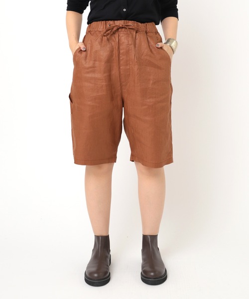 RNA-N（アールエヌエーエヌ）の「T0993 コーティングリネンハーフパンツ（その他パンツ・レディース・ブラック/グリーン/キャメル・MEDIUM）」の22枚目の写真