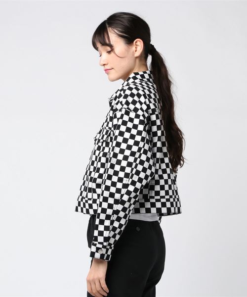 WEGO（ウィゴー）の「WEGO/【セットアップ対応商品】パターンショートジャケット（ブルゾン・レディース・ブラック/アニマル/ブラック系その他2・FREE）」の5枚目の写真