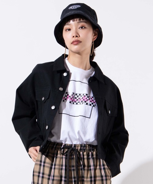 WEGO（ウィゴー）の「WEGO/【セットアップ対応商品】パターンショートジャケット（ブルゾン・レディース・ブラック/アニマル/ブラック系その他2・FREE）」の2枚目の写真