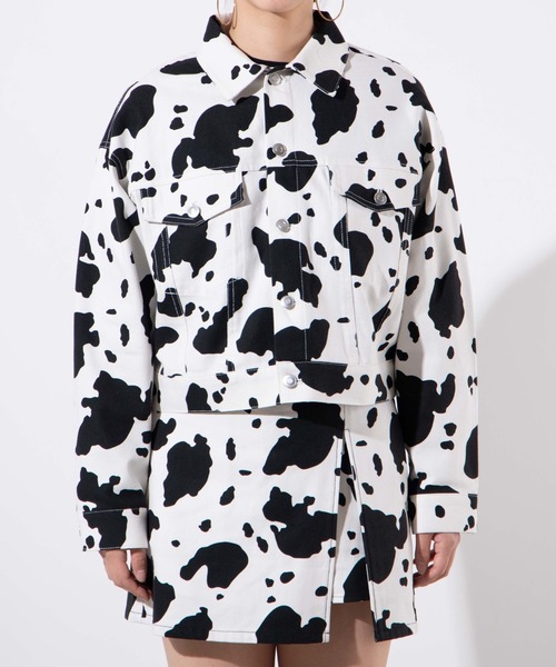 WEGO（ウィゴー）の「WEGO/【セットアップ対応商品】パターンショートジャケット（ブルゾン・レディース・ブラック/アニマル/ブラック系その他2・FREE）」の10枚目の写真