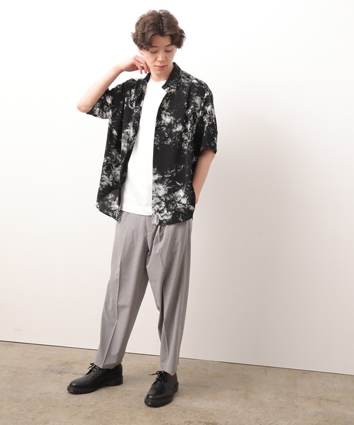 JUNRED(ジュンレッド)の「ブラッシュフラワードレープシャツ(シャツ/ブラウス・メンズ・ブラック/ライトグリーン・S/M/L)」の9枚目の写真