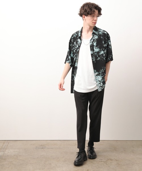 JUNRED(ジュンレッド)の「ブラッシュフラワードレープシャツ(シャツ/ブラウス・メンズ・ブラック/ライトグリーン・S/M/L)」の12枚目の写真