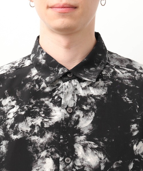 JUNRED(ジュンレッド)の「ブラッシュフラワードレープシャツ(シャツ/ブラウス・メンズ・ブラック/ライトグリーン・S/M/L)」の8枚目の写真