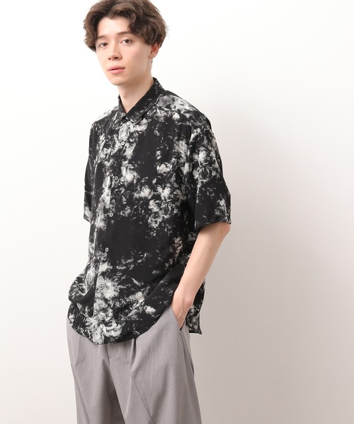 JUNRED(ジュンレッド)の「ブラッシュフラワードレープシャツ(シャツ/ブラウス・メンズ・ブラック/ライトグリーン・S/M/L)」の11枚目の写真