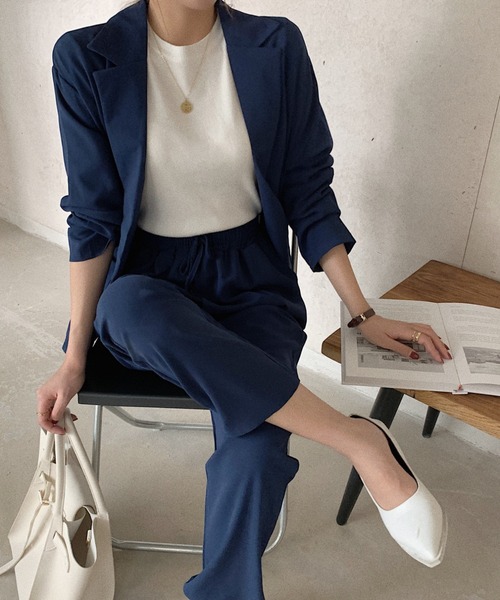 Girly Doll（ガーリードール）の「ジャケットパンツセットアップ（セットアップ・レディース・ブラック/ベージュ/モカ/ネイビー・FREE）」の5枚目の写真