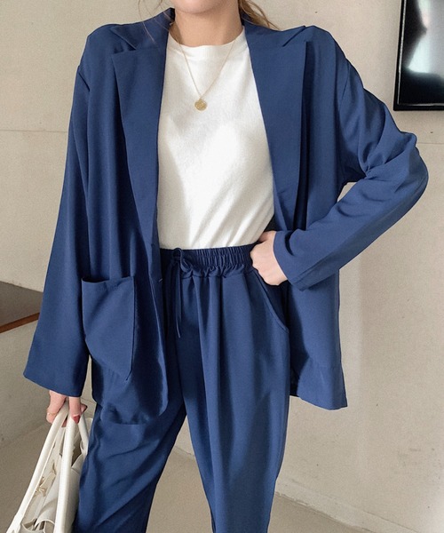 Girly Doll（ガーリードール）の「ジャケットパンツセットアップ（セットアップ・レディース・ブラック/ベージュ/モカ/ネイビー・FREE）」の6枚目の写真