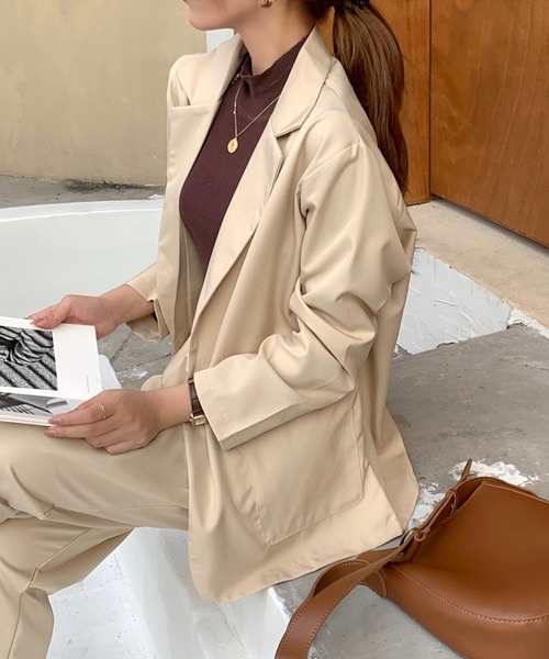 Girly Doll（ガーリードール）の「ジャケットパンツセットアップ（セットアップ・レディース・ブラック/ベージュ/モカ/ネイビー・FREE）」の17枚目の写真