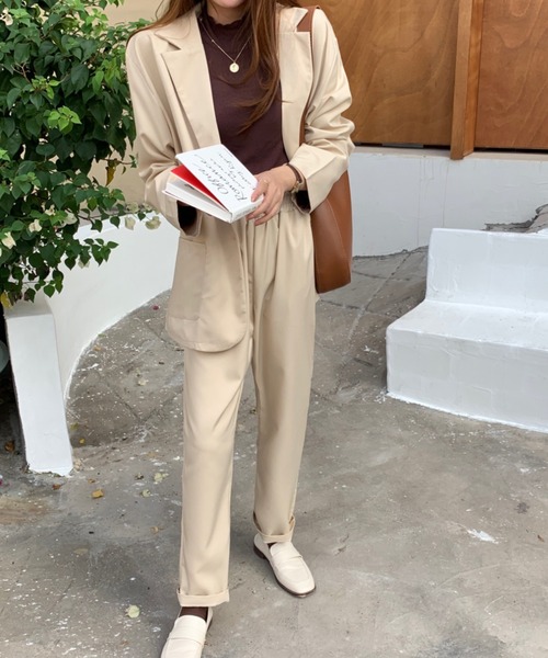 Girly Doll（ガーリードール）の「ジャケットパンツセットアップ（セットアップ・レディース・ブラック/ベージュ/モカ/ネイビー・FREE）」の18枚目の写真