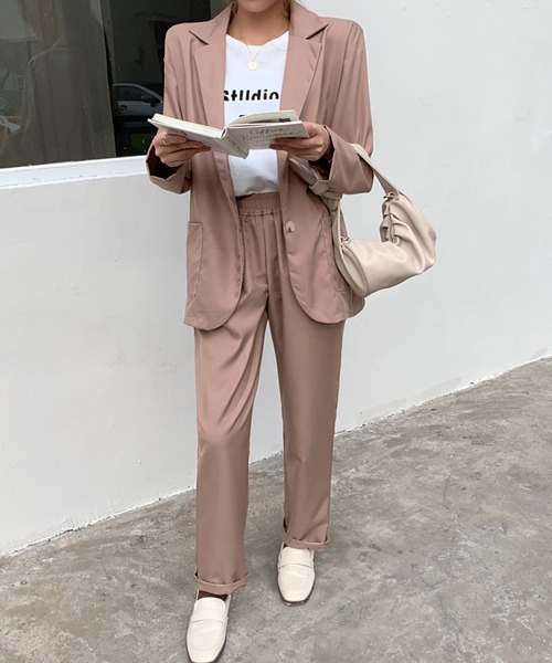 Girly Doll（ガーリードール）の「ジャケットパンツセットアップ（セットアップ・レディース・ブラック/ベージュ/モカ/ネイビー・FREE）」の12枚目の写真