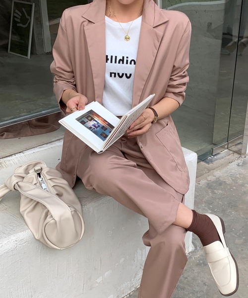 Girly Doll（ガーリードール）の「ジャケットパンツセットアップ（セットアップ・レディース・ブラック/ベージュ/モカ/ネイビー・FREE）」の11枚目の写真