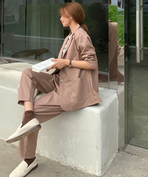 Girly Doll（ガーリードール）の「ジャケットパンツセットアップ（セットアップ・レディース・ブラック/ベージュ/モカ/ネイビー・FREE）」の7枚目の写真