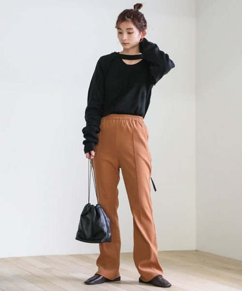 select MOCA(セレクトモカ)の「2wayバックリボンリブニット(ニット/セーター・レディース・ブラック/オリーブ/アイボリー・FREE)」の5枚目の写真