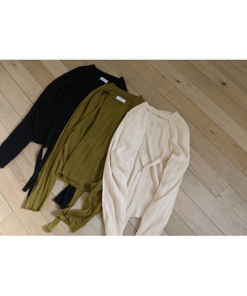 select MOCA(セレクトモカ)の「2wayバックリボンリブニット(ニット/セーター・レディース・ブラック/オリーブ/アイボリー・FREE)」の21枚目の写真