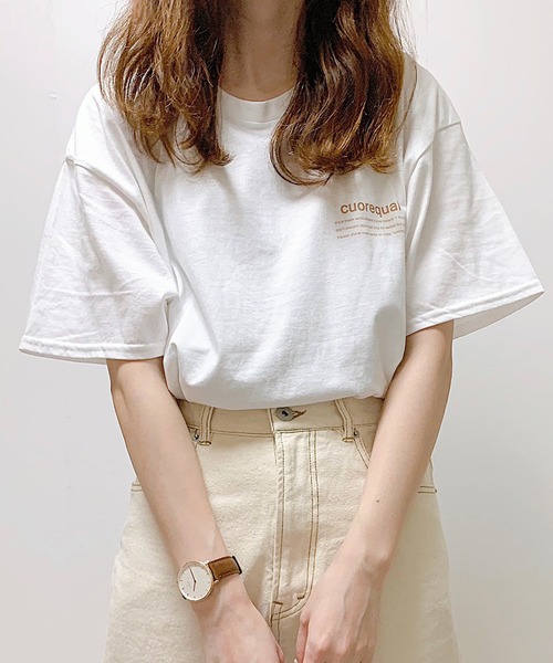 cuorequal(クオレコール)の「cuorequal茶色ロゴ半袖Tシャツ(Tシャツ/カットソー・レディース・ホワイト・SMALL/MEDIUM/LARGE/X-LARGE)」の13枚目の写真
