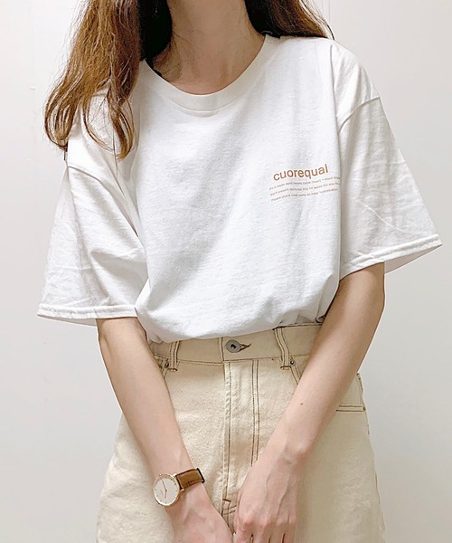 cuorequal(クオレコール)の「cuorequal茶色ロゴ半袖Tシャツ(Tシャツ/カットソー・レディース・ホワイト・SMALL/MEDIUM/LARGE/X-LARGE)」の16枚目の写真