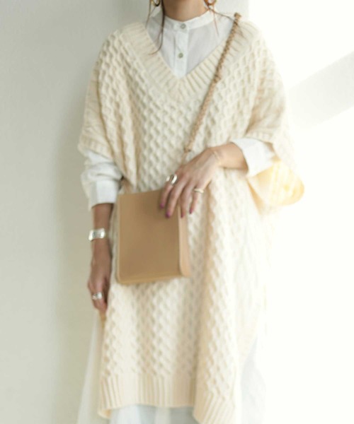 antiqua（アンティカ）の「ケーブル編みベスト（ベスト）」 - WEAR