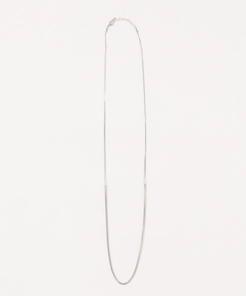 DouDou（ドゥドゥ）の「スクエアチェーン切替ロングネックレス（ネックレス・レディース・シルバー/ゴールド・FREE）」の2枚目の写真