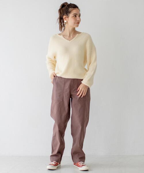 coen（コーエン）の「アゼ編みスキッパーニットプルオーバー（ニット/セーター・レディース・オフホワイト/ケリー/ピンク/ネイビー・FREE）」の16枚目の写真