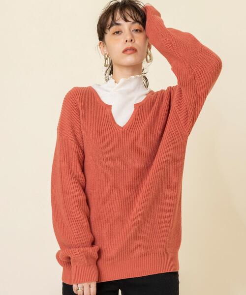 coen（コーエン）の「アゼ編みスキッパーニットプルオーバー（ニット/セーター・レディース・オフホワイト/ケリー/ピンク/ネイビー・FREE）」の15枚目の写真