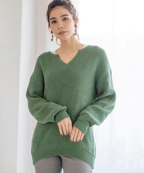 coen（コーエン）の「アゼ編みスキッパーニットプルオーバー（ニット/セーター・レディース・オフホワイト/ケリー/ピンク/ネイビー・FREE）」の10枚目の写真