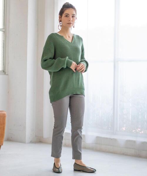 coen（コーエン）の「アゼ編みスキッパーニットプルオーバー（ニット/セーター・レディース・オフホワイト/ケリー/ピンク/ネイビー・FREE）」の11枚目の写真