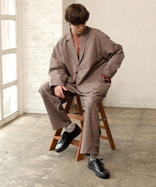 UP START（アップスタート）の「ワイドテーパードパンツ（セットアップ対応）（その他パンツ・メンズ・ブラック/グレイッシュベージュ/カーキ/ベージュ系その他・MEDIUM/LARGE/X-LARGE）」の16枚目の写真