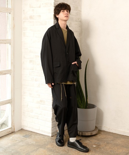 UP START（アップスタート）の「ワイドテーパードパンツ（セットアップ対応）（その他パンツ・メンズ・ブラック/グレイッシュベージュ/カーキ/ベージュ系その他・MEDIUM/LARGE/X-LARGE）」の9枚目の写真