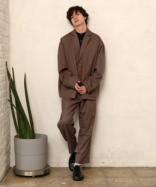 UP START（アップスタート）の「ワイドテーパードパンツ（セットアップ対応）（その他パンツ・メンズ・ブラック/グレイッシュベージュ/カーキ/ベージュ系その他・MEDIUM/LARGE/X-LARGE）」の21枚目の写真