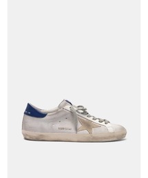 GOLDEN GOOSE Super-Star sneakers white nubuck-cream star-blue heel tab