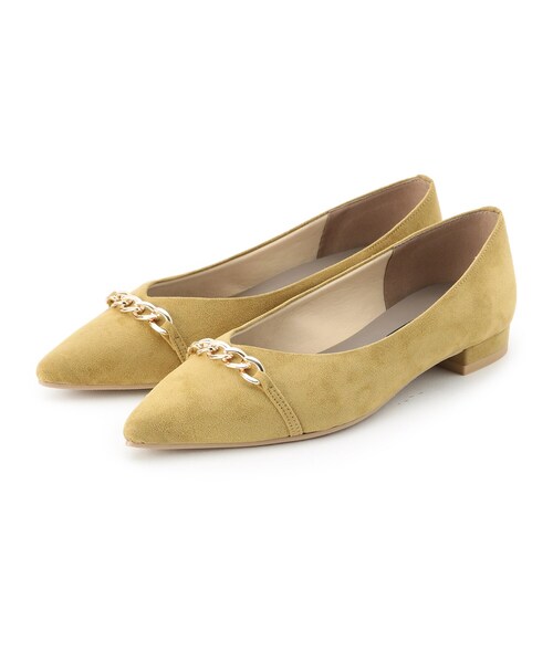 ESPERANZA(エスペランサ)の「◆【小さめサイズ】チェーンポインテッドフラットパンプス(パンプス・レディース・キャメル/ブラック系/ブルー系/イエロー系・22.5cm/23.5cm/24.5cm/23.0cm/24.0cm/22.0cm)」の6枚目の写真