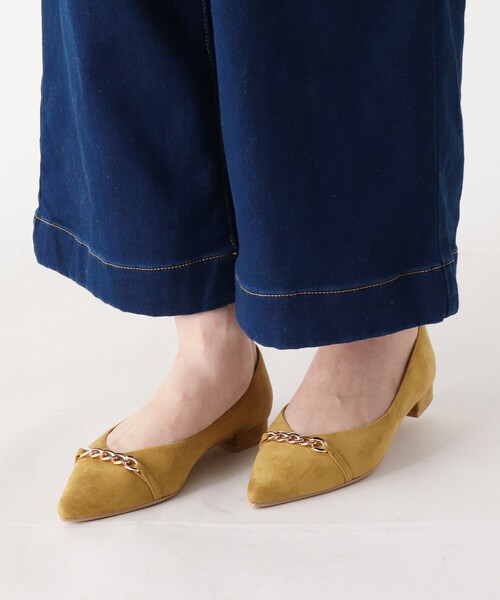 ESPERANZA(エスペランサ)の「◆【小さめサイズ】チェーンポインテッドフラットパンプス(パンプス・レディース・キャメル/ブラック系/ブルー系/イエロー系・22.5cm/23.5cm/24.5cm/23.0cm/24.0cm/22.0cm)」の11枚目の写真
