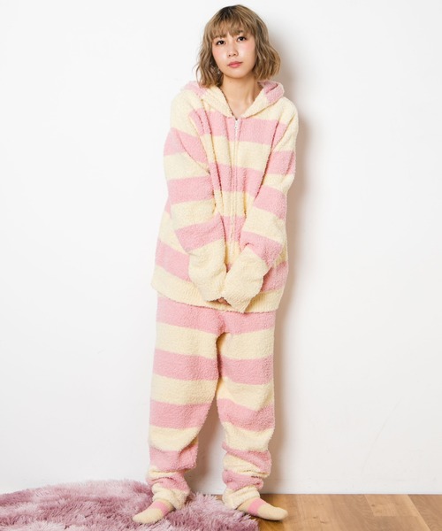 セール Exieeeボーダーイージーパンツ ルームウェア パジャマ Exieee イグジー のファッション通販 Zozotown