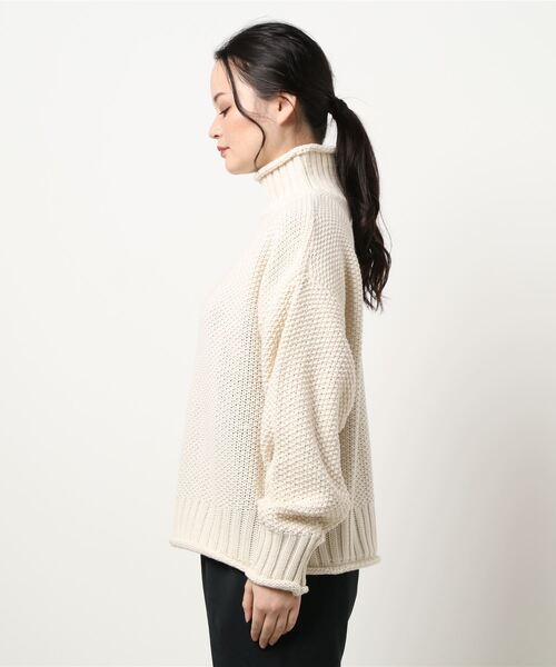 MODE ROBE（モードローブ）の「ローゲージハイネックタートルニット（ニット/セーター・レディース・アイボリー/ブラック/ベージュ・FREE）」の12枚目の写真
