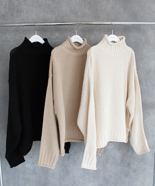 MODE ROBE（モードローブ）の「ローゲージハイネックタートルニット（ニット/セーター・レディース・アイボリー/ブラック/ベージュ・FREE）」の19枚目の写真