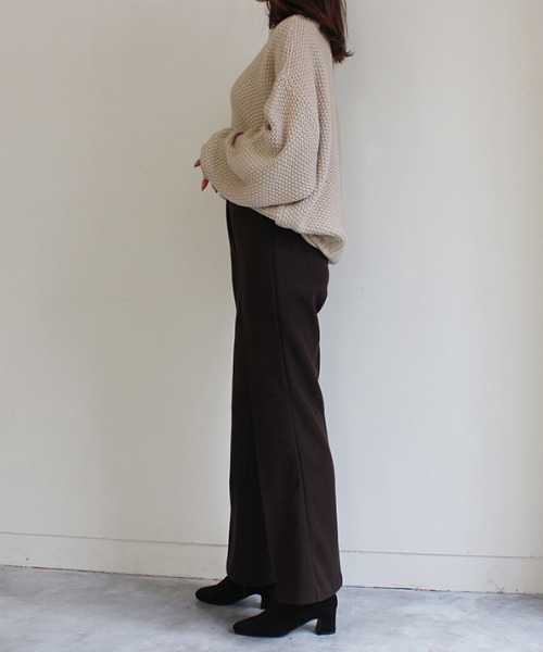 MODE ROBE（モードローブ）の「ローゲージハイネックタートルニット（ニット/セーター・レディース・アイボリー/ブラック/ベージュ・FREE）」の5枚目の写真