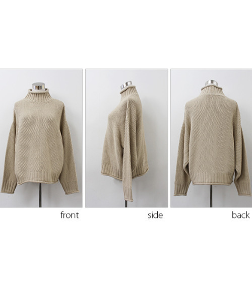 MODE ROBE（モードローブ）の「ローゲージハイネックタートルニット（ニット/セーター・レディース・アイボリー/ブラック/ベージュ・FREE）」の11枚目の写真