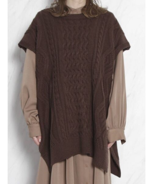 dazzlin（ダズリン）の「ケーブルニットベスト（ベスト・レディース・アイボリー/ブラウン・FREE）」の12枚目の写真