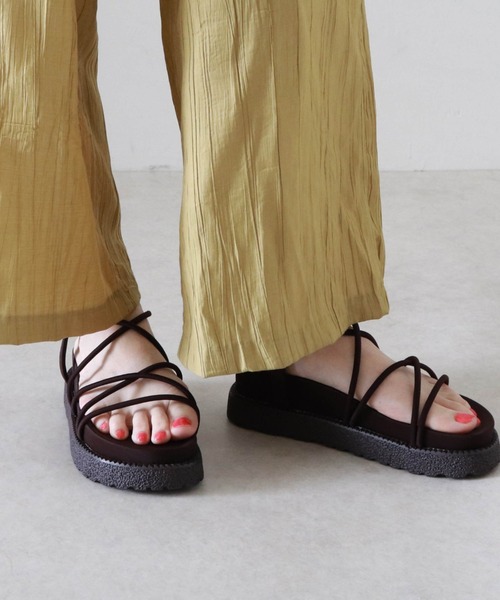 Cheek（チーク）の「【オンライン限定】スニーカーソールコードサンダル（サンダル・レディース・ブラウン/ブラック/ベージュ・MEDIUM/LARGE/SMALL）」の2枚目の写真