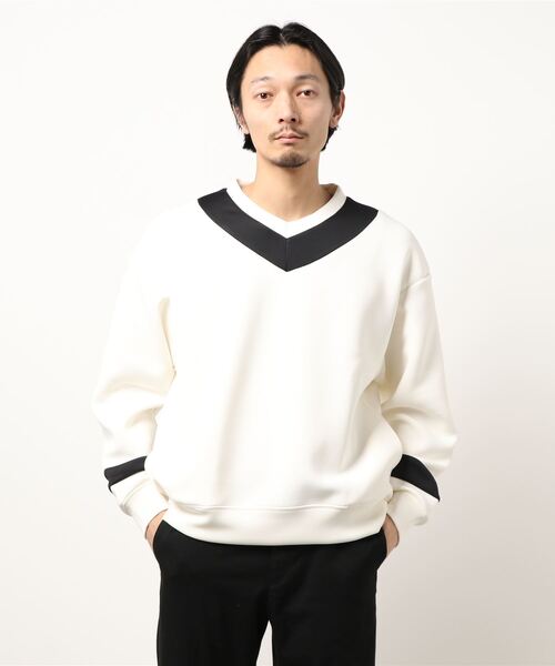 CERCA（チェルカ）の「Bling Leads/ダンボールポンチチルデントレーナー（スウェット・メンズ・ホワイト×ブラック/グレー系その他/グレー系その他2・MEDIUM/LARGE）」の11枚目の写真