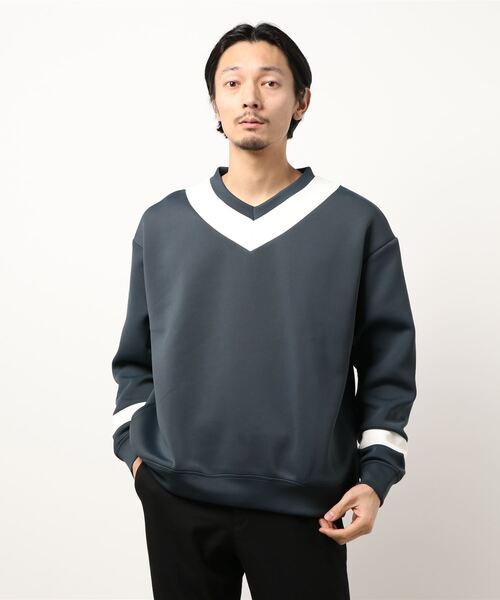 CERCA（チェルカ）の「Bling Leads/ダンボールポンチチルデントレーナー（スウェット・メンズ・ホワイト×ブラック/グレー系その他/グレー系その他2・MEDIUM/LARGE）」の10枚目の写真