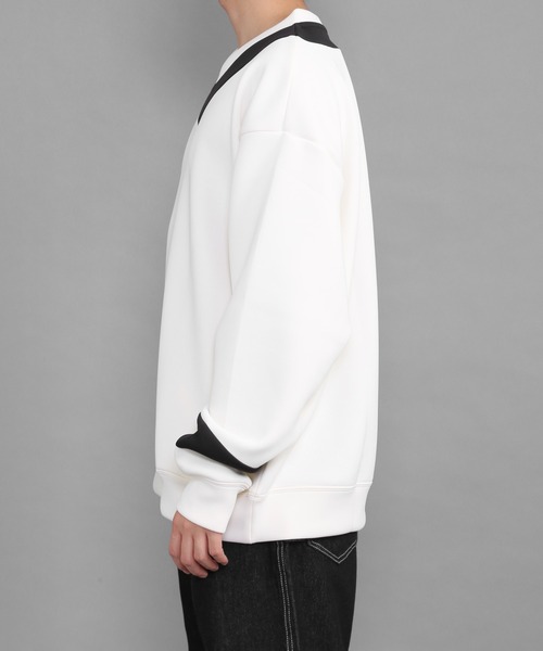 CERCA（チェルカ）の「Bling Leads/ダンボールポンチチルデントレーナー（スウェット・メンズ・ホワイト×ブラック/グレー系その他/グレー系その他2・MEDIUM/LARGE）」の6枚目の写真